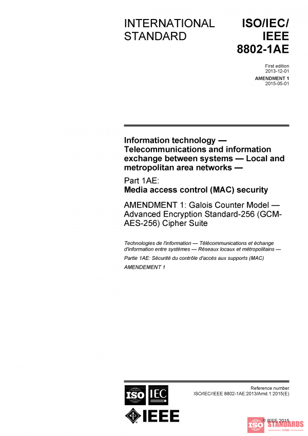 ISO/IEC/IEEE 8802-1AE:2013/AMD1:2015 PDF