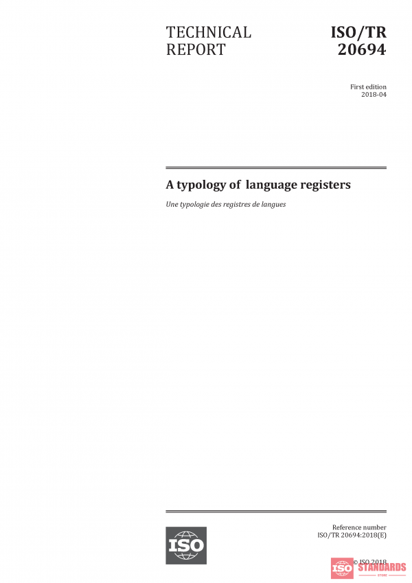 ISO/TR 20694:2018 PDF