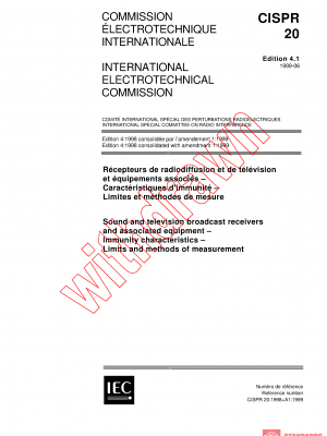 CISPR 20:1998+AMD1:1999 CSV PDF