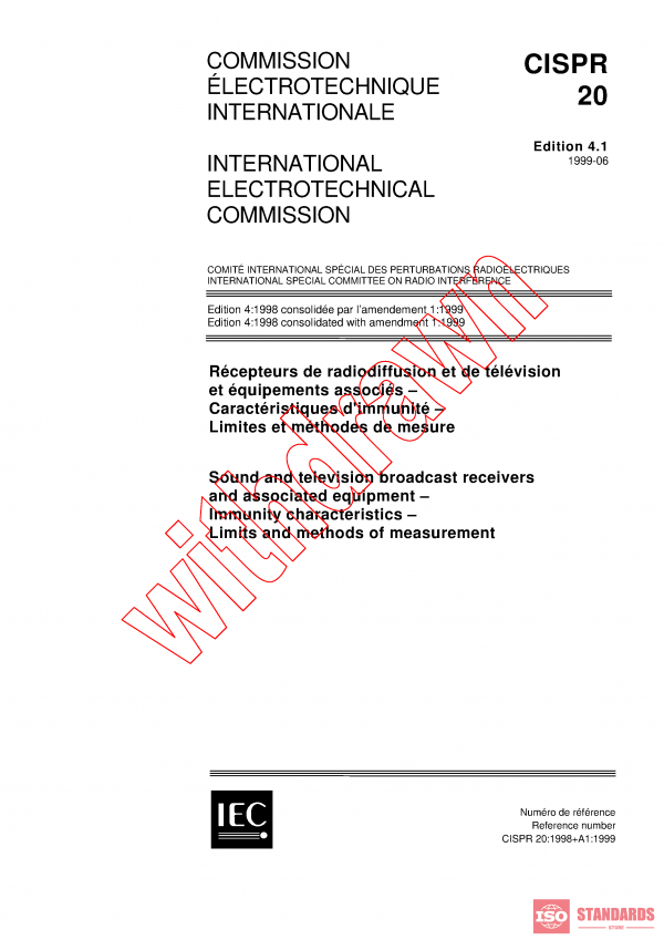 CISPR 20:1998+AMD1:1999 CSV PDF