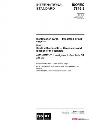 ISO/IEC 7816-2:1999/Amd 1:2004 PDF