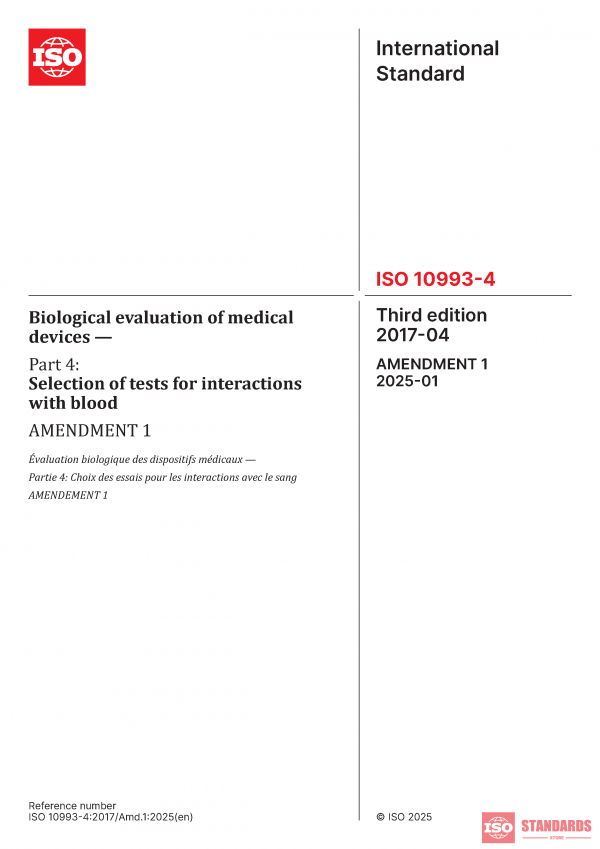 ISO 10993-4:2017/Amd 1:2025 PDF