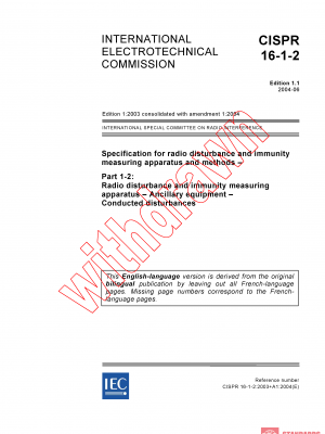 CISPR 16-1-2:2003+AMD1:2004 CSV PDF