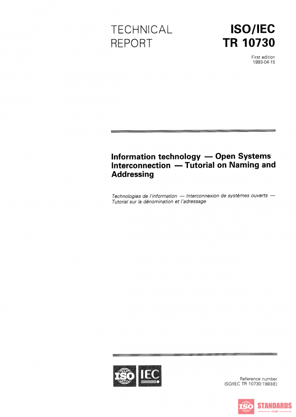 ISO/IEC TR 10730:1993 PDF