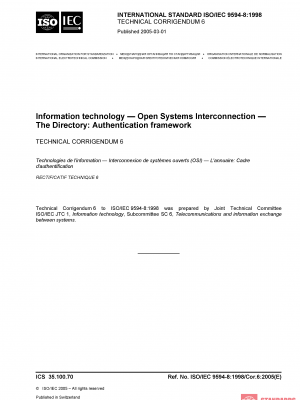 ISO/IEC 9594-8:1998/Cor 6:2005 PDF