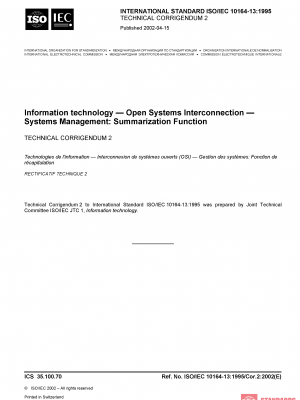 ISO/IEC 10164-13:1995/Cor 2:2002 PDF