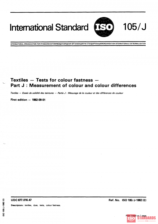 ISO 105-J:1982 PDF