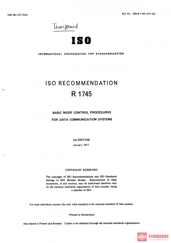 ISO/R 1745:1971 PDF