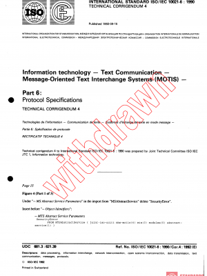 ISO/IEC 10021-6:1990/COR4:1992 PDF