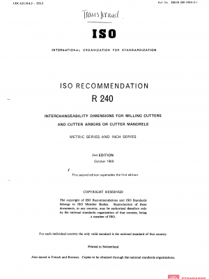 ISO/R 240:1969 PDF