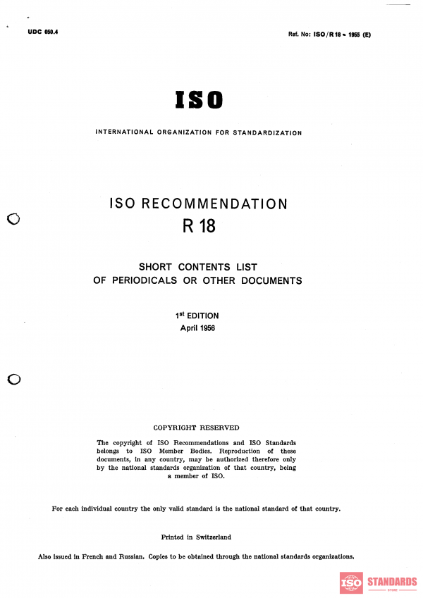 ISO/R 18:1955 PDF