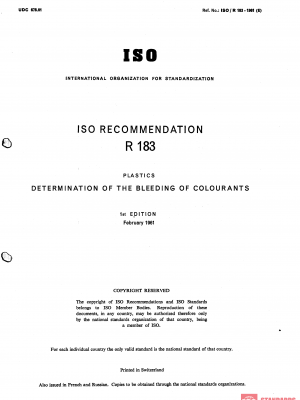 ISO/R 183:1961 PDF