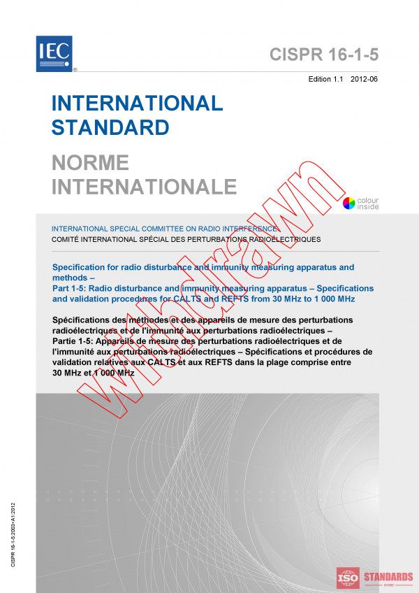CISPR 16-1-5:2003+AMD1:2012 CSV PDF