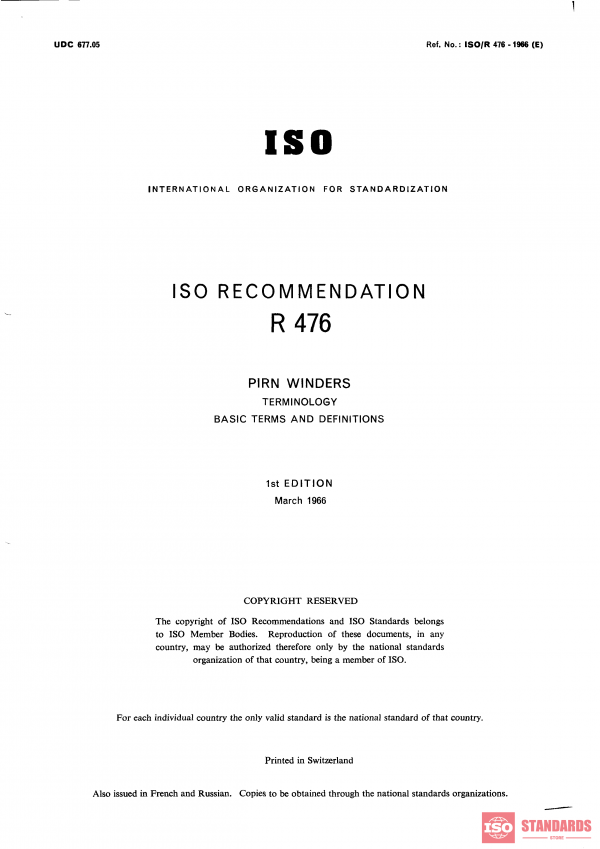 ISO/R 476:1966 PDF