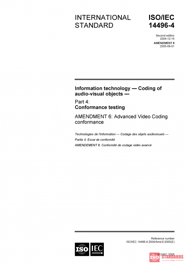 ISO/IEC 14496-4:2004/Amd 6:2005 PDF