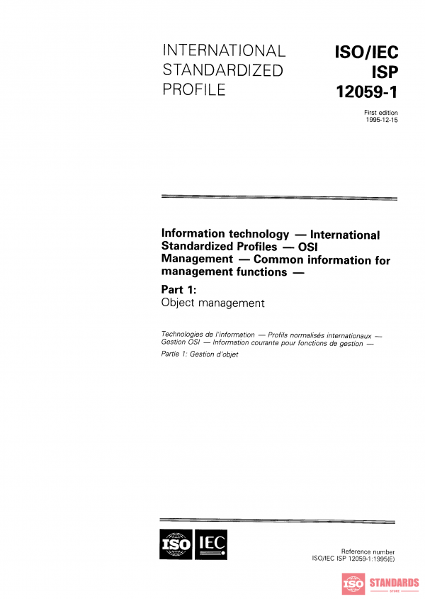 ISO/IEC ISP 12059-1:1995 PDF