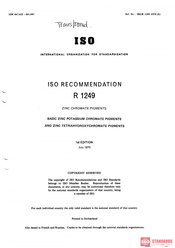 ISO/R 1249:1970 PDF