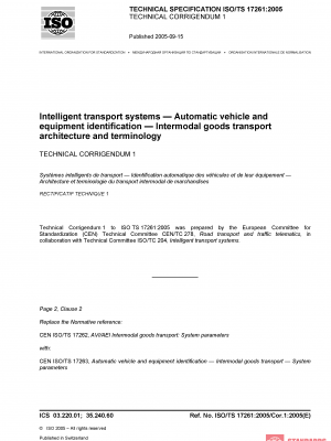 ISO/TS 17261:2005/Cor 1:2005 PDF