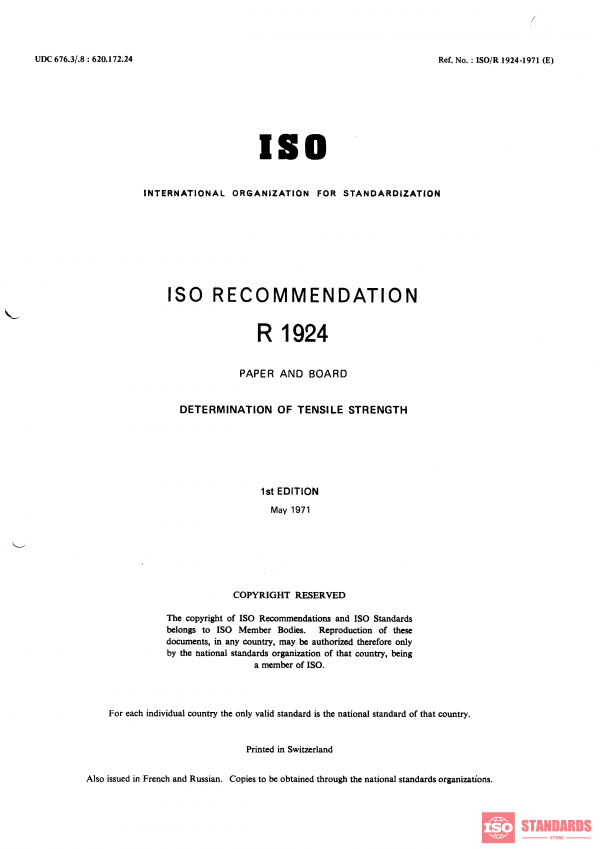 ISO/R 1924:1971 PDF