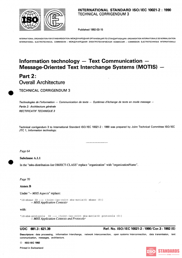 ISO/IEC 10021-2:1990/Cor 3:1992 PDF
