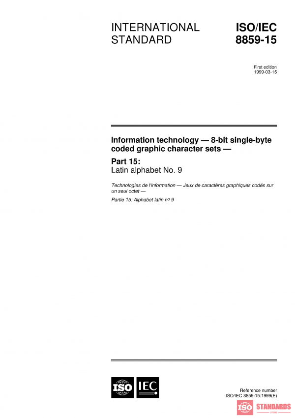 ISO/IEC 8859-15:1999 PDF