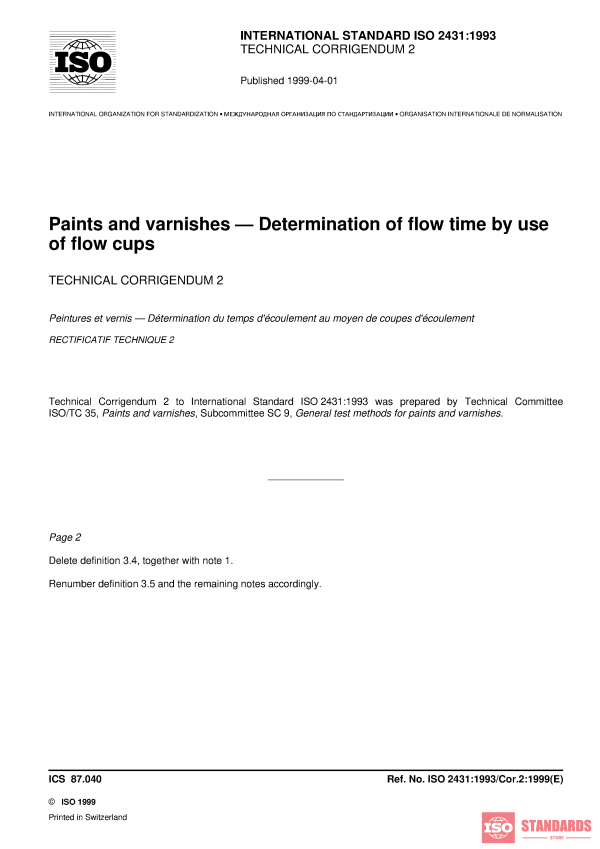 ISO 2431:1993/Cor 2:1999 PDF