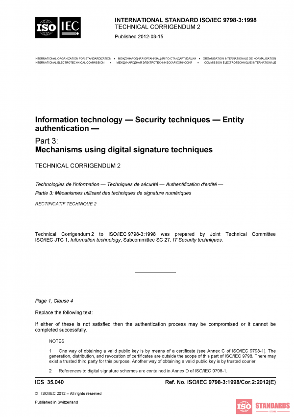 ISO/IEC 9798-3:1998/Cor 2:2012 PDF