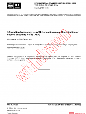 ISO/IEC 8825-2:1998/COR1:1999 PDF