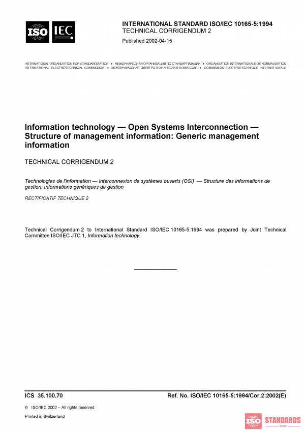 ISO/IEC 10165-5:1994/Cor 2:2002 PDF