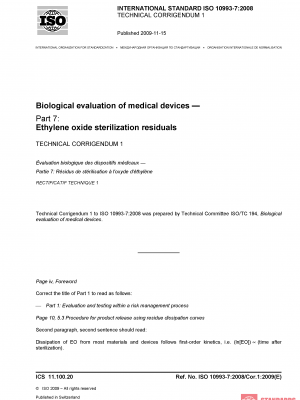 ISO 10993-7:2008/Cor 1:2009 PDF