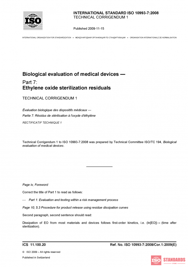 ISO 10993-7:2008/Cor 1:2009 PDF