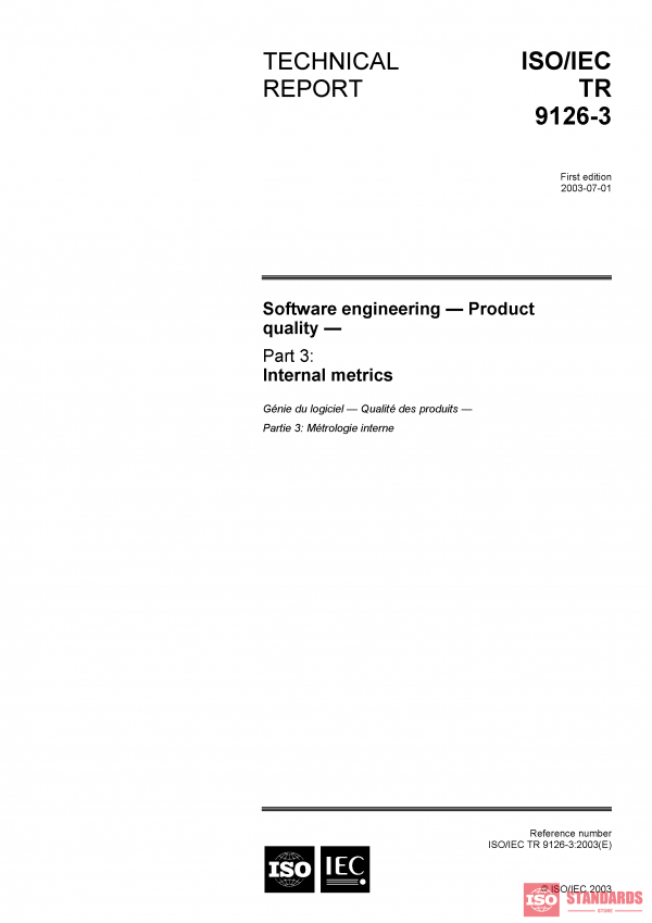 ISO/IEC TR 9126-3:2003 PDF