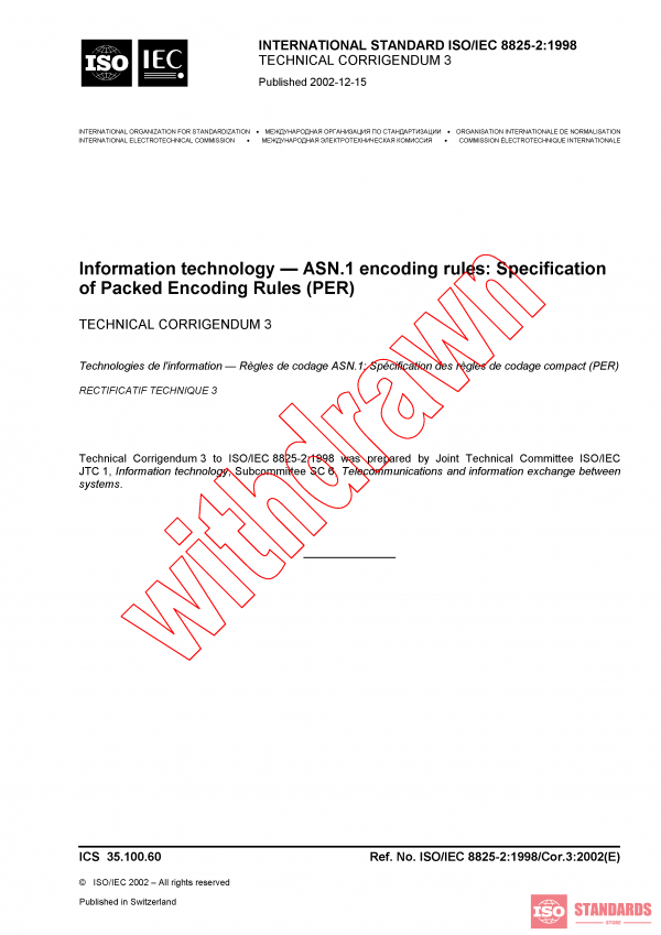 ISO/IEC 8825-2:1998/COR3:2002 PDF