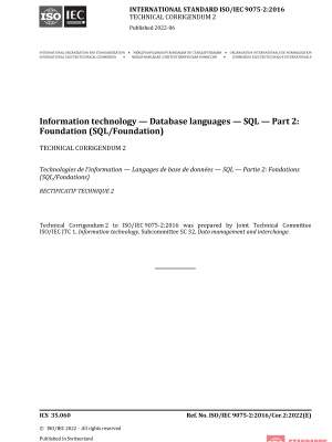 ISO/IEC 9075-2:2016/Cor 2:2022 PDF