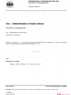 ISO 9768:1994/Cor 1:1998 PDF