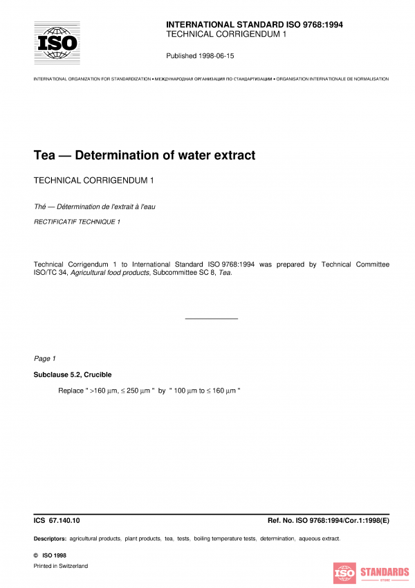 ISO 9768:1994/Cor 1:1998 PDF