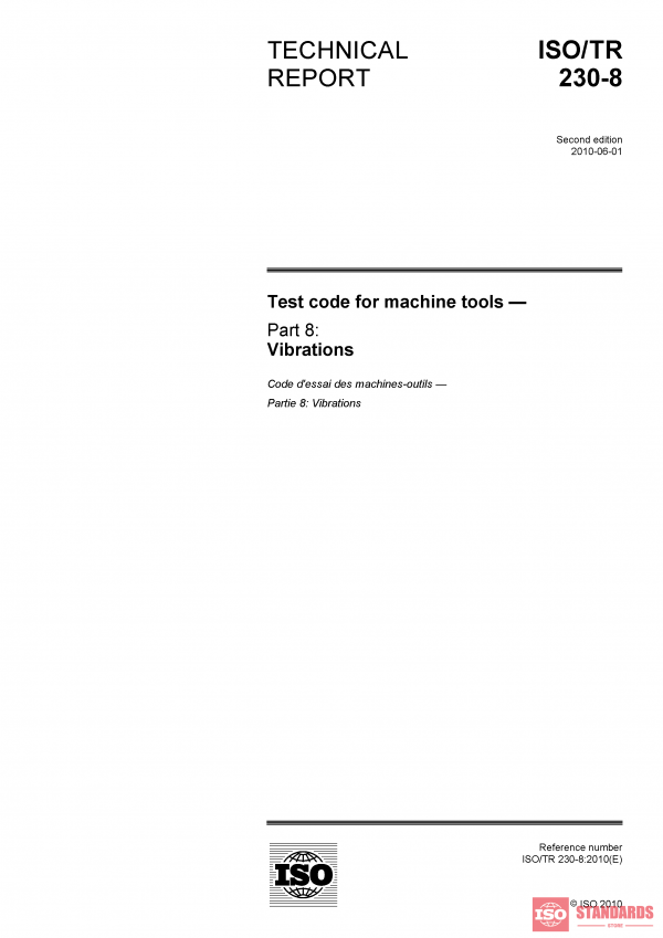 ISO/TR 230-8:2010 PDF