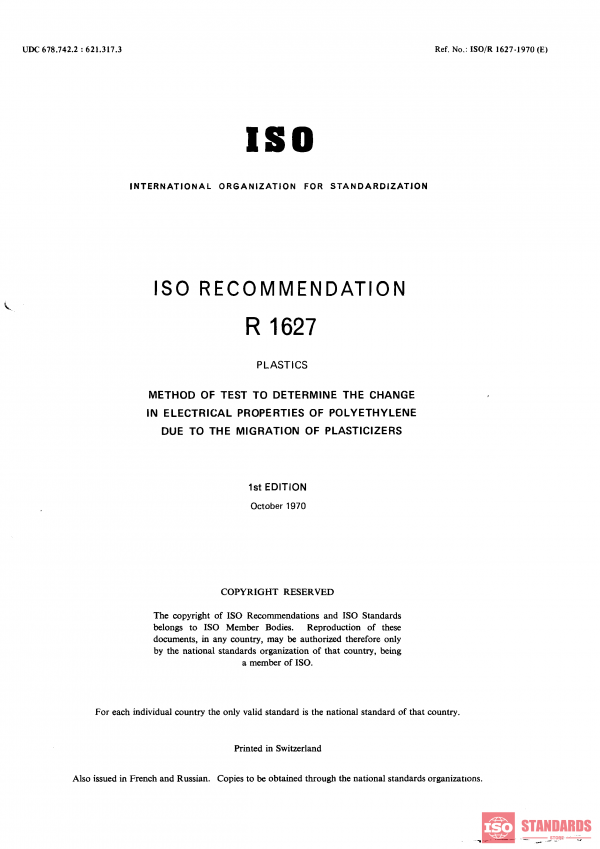 ISO/R 1627:1970 PDF