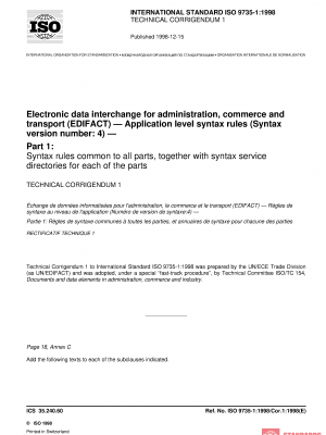ISO 9735-1:1998/Cor 1:1998 PDF