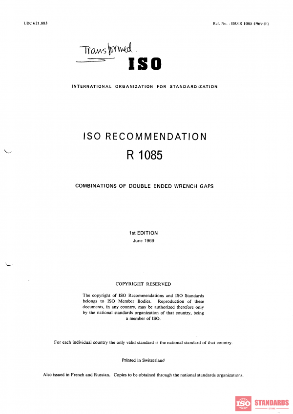 ISO/R 1085:1969 PDF