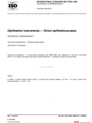 ISO 10942:1998/Cor 1:1998 PDF