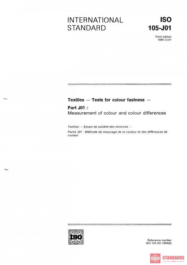 ISO 105-J01:1989 PDF