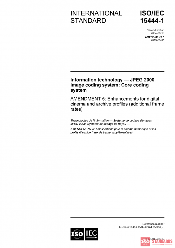 ISO/IEC 15444-1:2004/AMD5:2013 PDF
