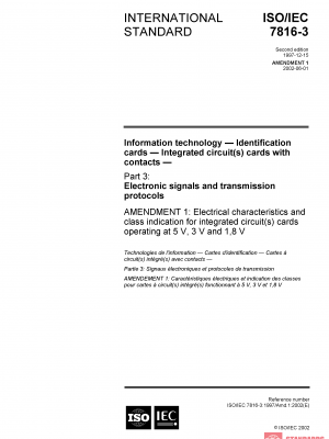ISO/IEC 7816-3:1997/Amd 1:2002 PDF