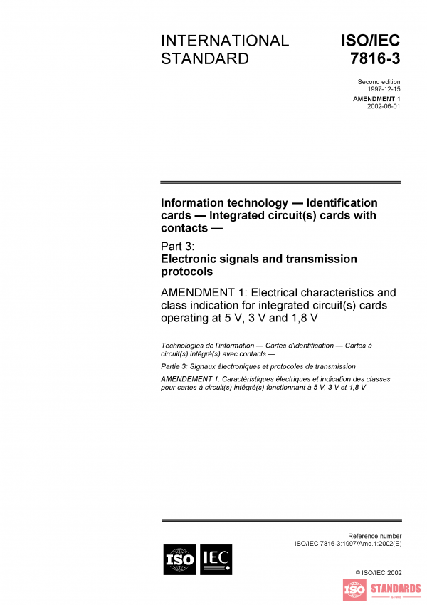 ISO/IEC 7816-3:1997/Amd 1:2002 PDF
