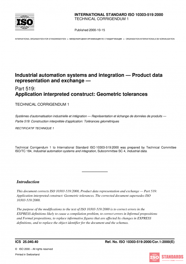 ISO 10303-519:2000/Cor 1:2000 PDF