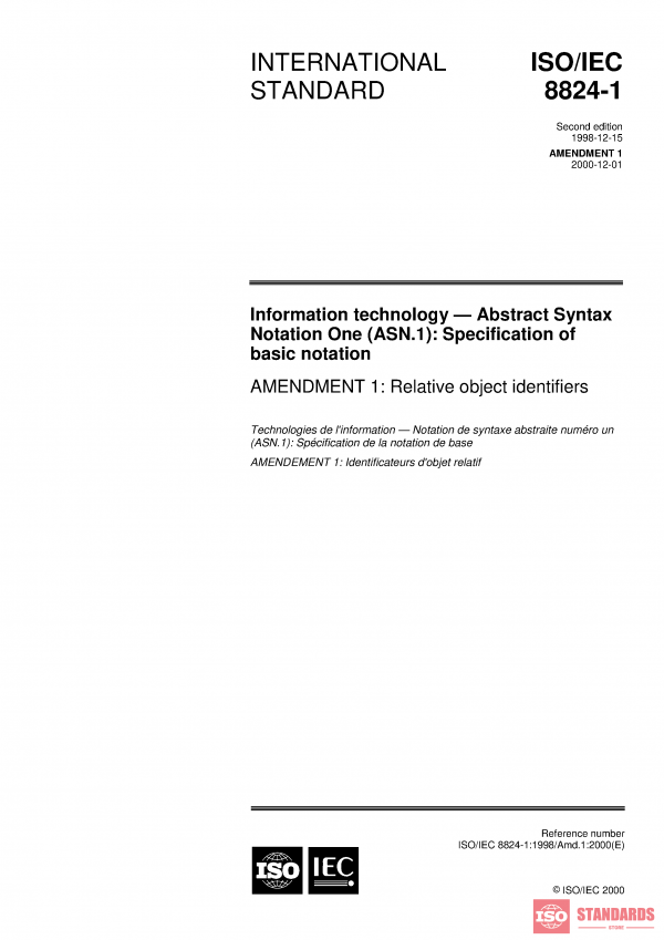 ISO/IEC 8824-1:1998/Amd 1:2000 PDF