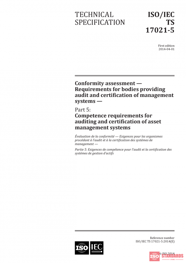 ISO/IEC TS 17021-5:2014 PDF