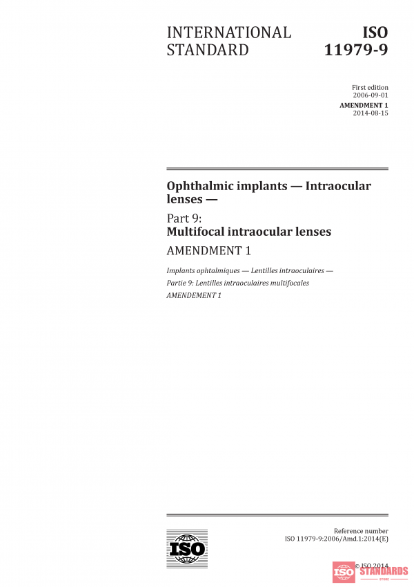 ISO 11979-9:2006/Amd 1:2014 PDF