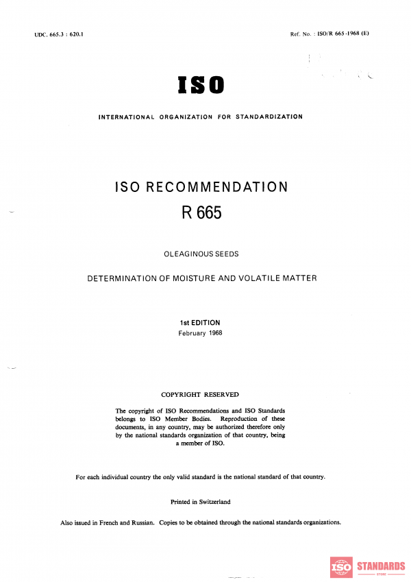 ISO/R 665:1968 PDF